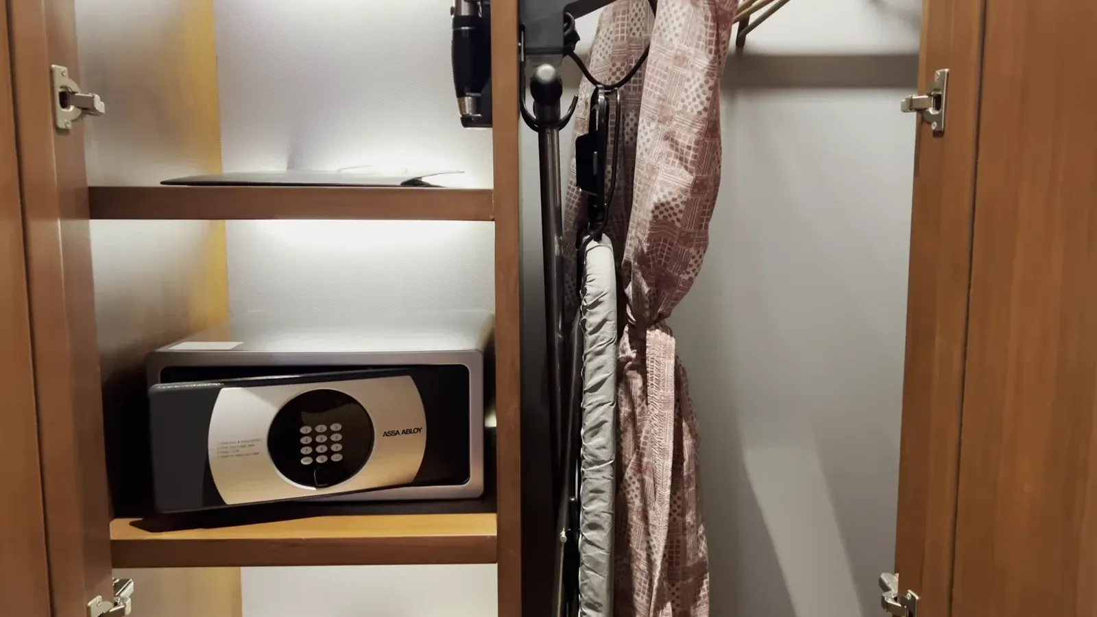 The in-room safe at The Sira Lombok, deep enough for a 16-inch laptop
