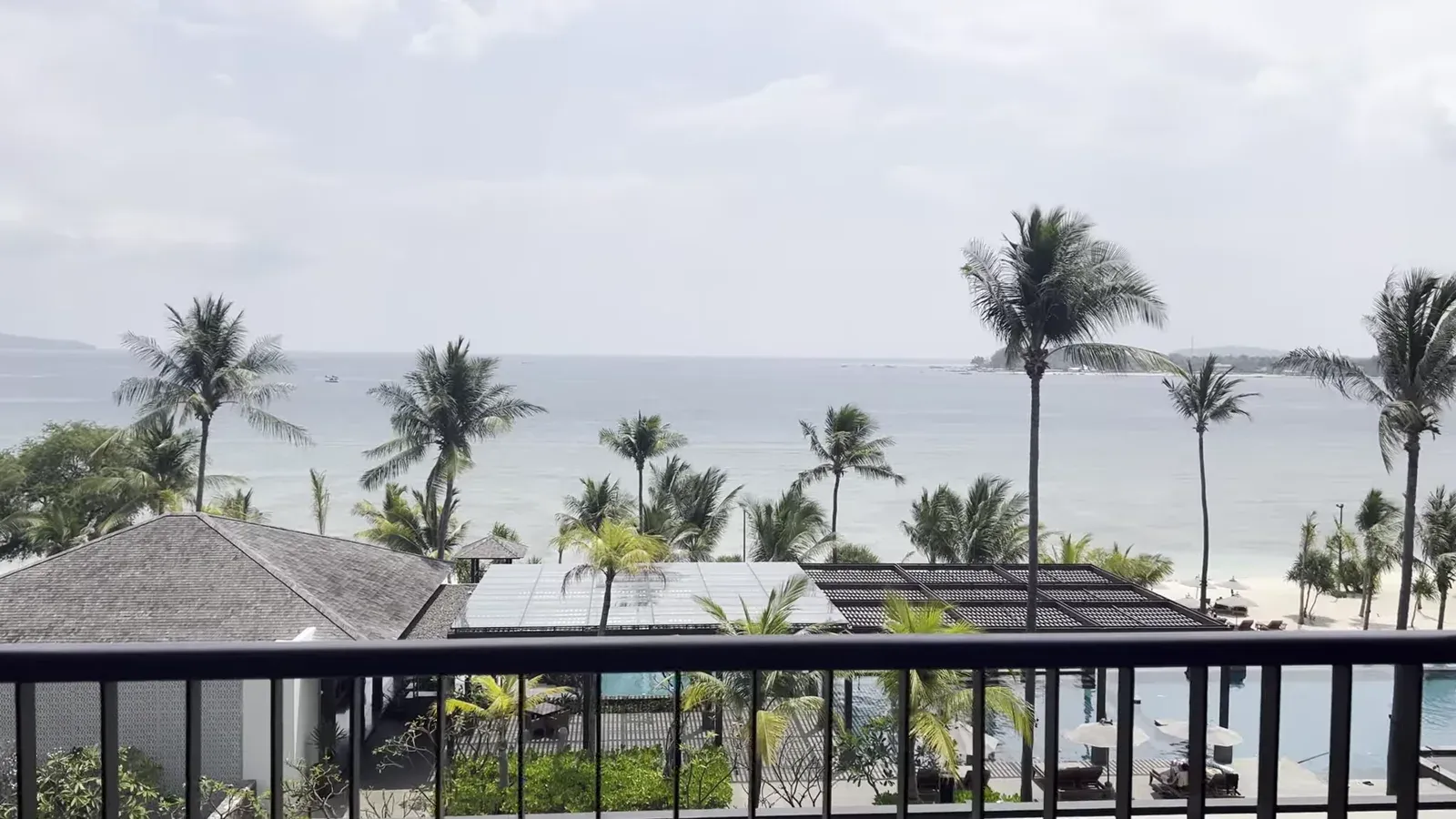 Mount Agung in Bali visible across the strait from the suite balcony at The Sira Lombok