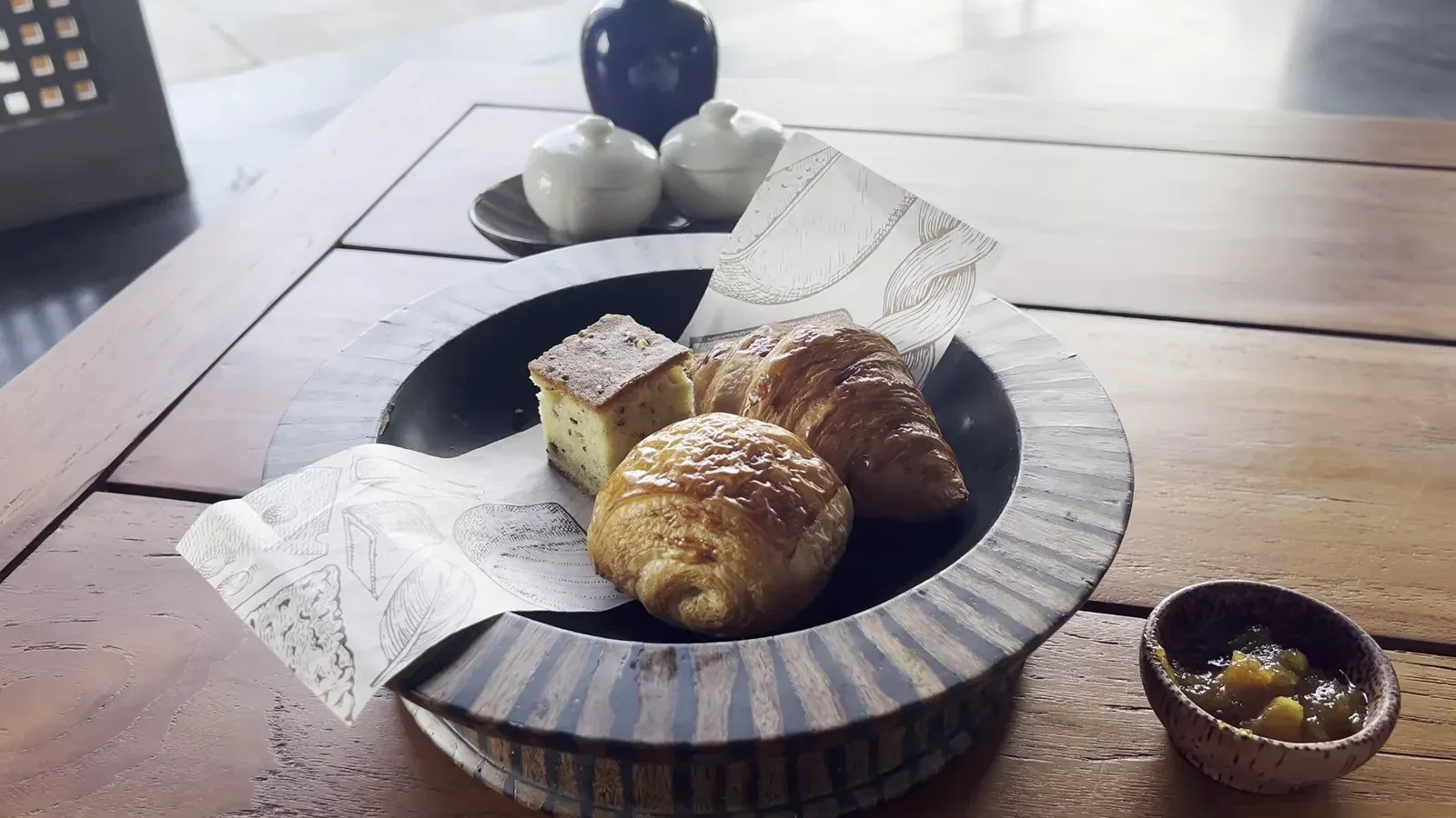 Fresh pastries and local jam at breakfast at The Island's Table, The Sira Lombok